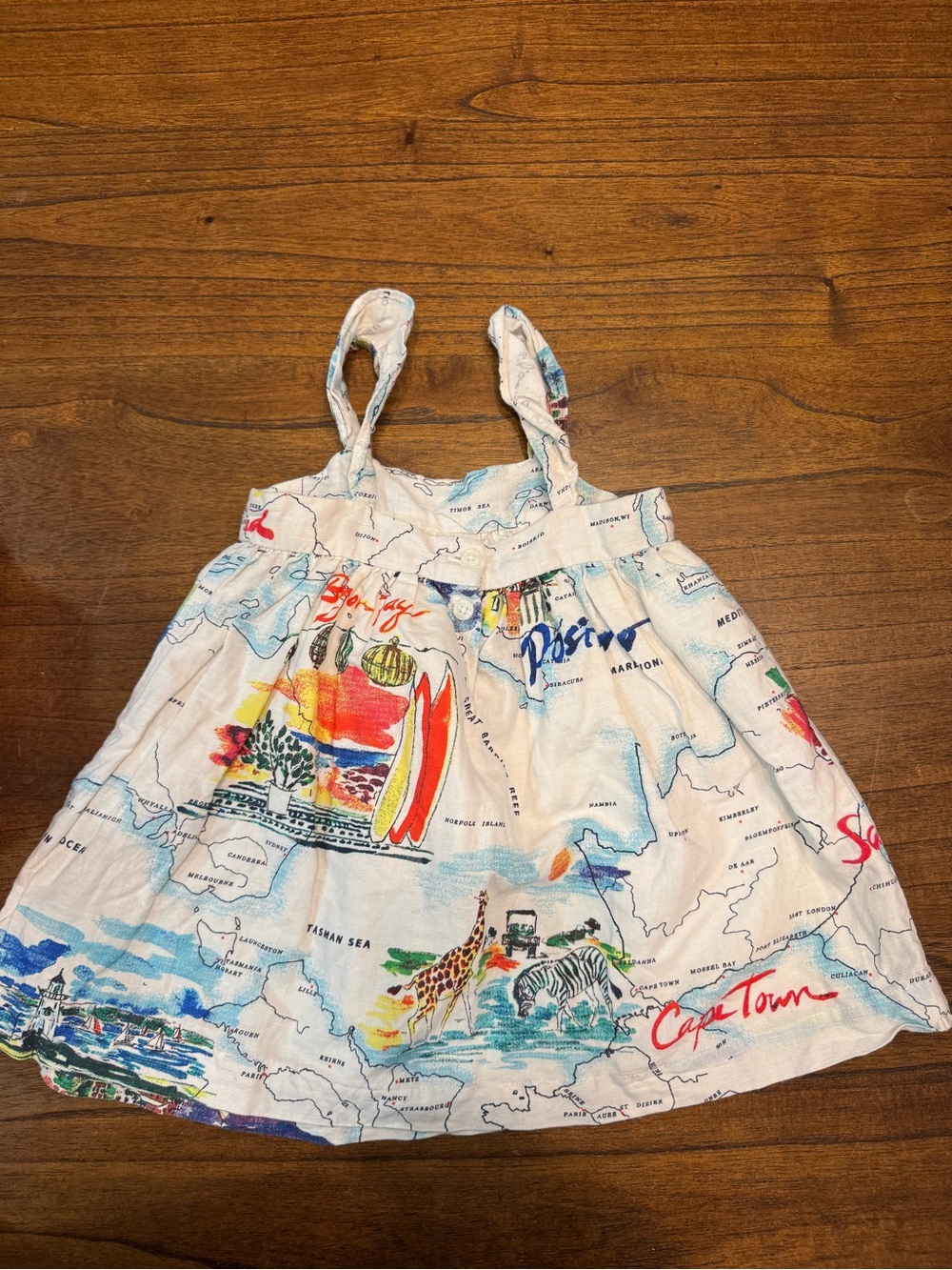 Colorful Map Print Sundress 18-24M - Picture 2 of 3